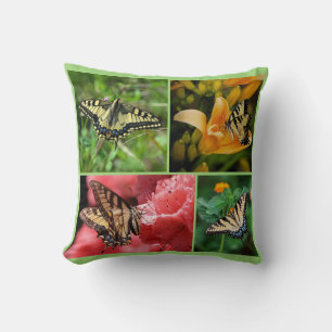 Almofada Borboletas Swallowtail Flores Personalizar Nome