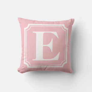 Almofada Borda Vintage Monograma personalizado cor-de-ros