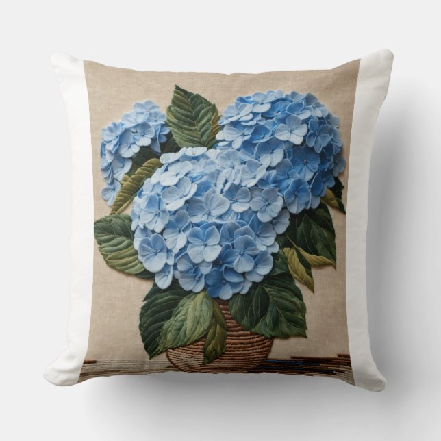 Almofada Bordados Hydrangea travesseiro (Frente)