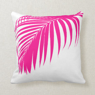 Almofada Bordas das Palm PixDezines/Rosa/Branco