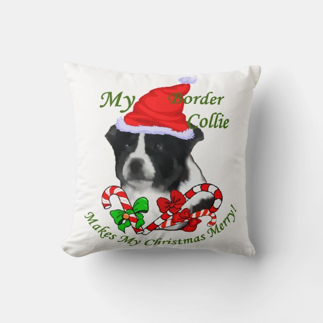 Almofada Border Collie Christmas (Frente)