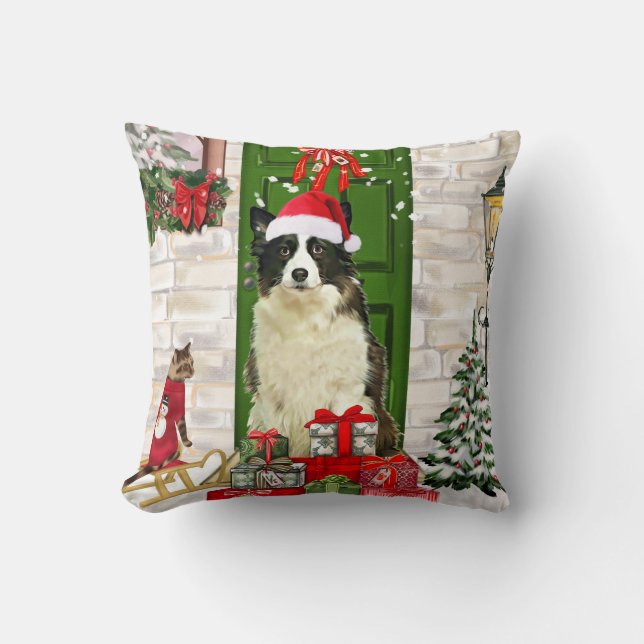 Almofada Border Collie Dog Natal (Frente)