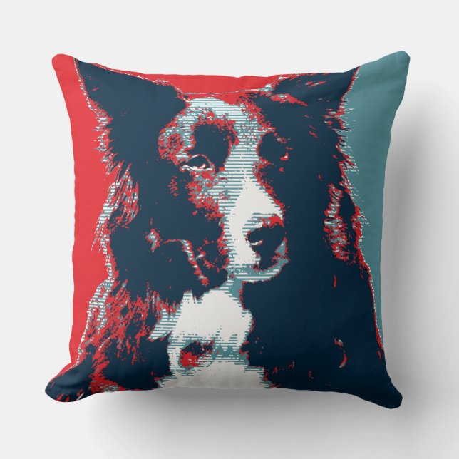 Almofada Border Collie Hope Parody Poster (Frente)
