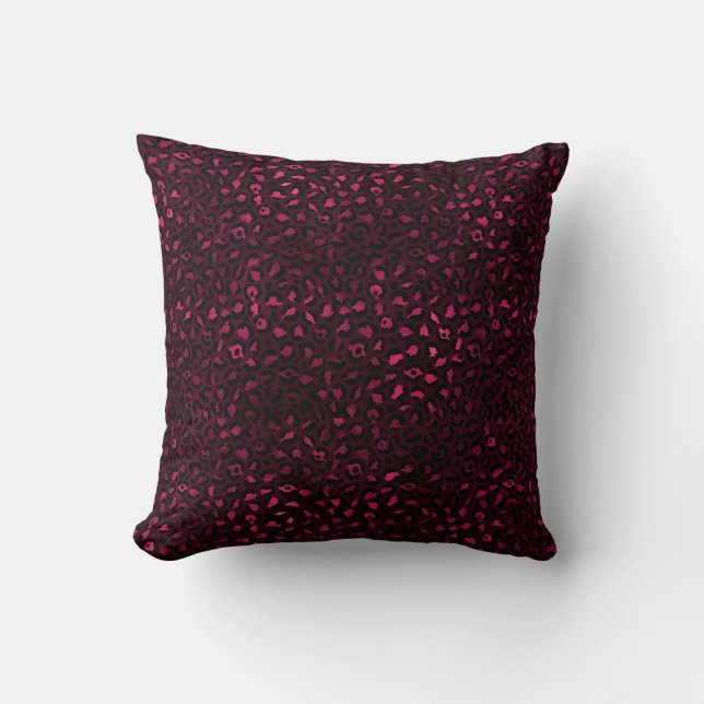 Almofada Bordô e Dourado Série Leopardo Design 3 (Frente)