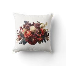 Bordô Marrom Coral Branco Floral Temperamental