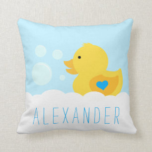 Almofada Borracha Ducky com Coração Azul