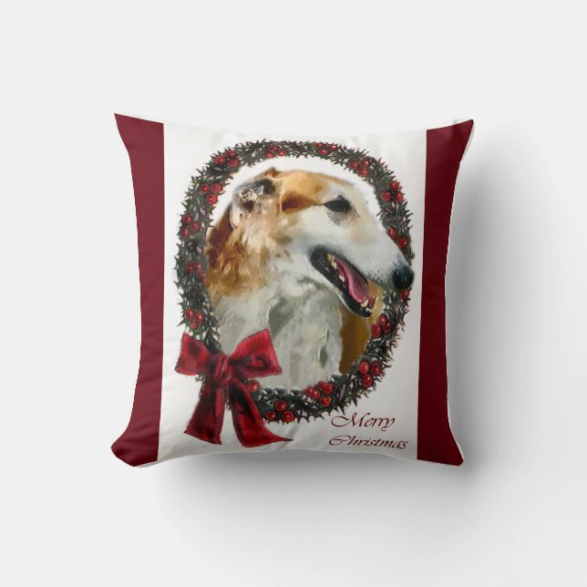 Almofada Borzoi Christmas (Frente)