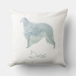 Almofada Borzoi Dog Watercolor Design