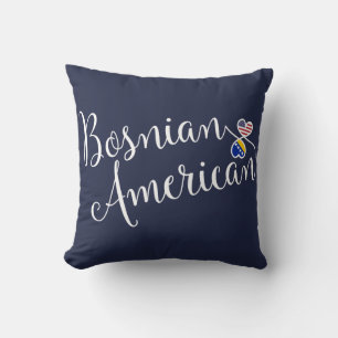 Almofada Bósnio-Americano Entusiasmo Corações Jogam Cushion