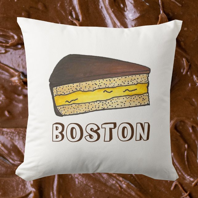 Almofada Boston Cream Pie Slice Dessert Massachusetts (Boston cream pie pillow)