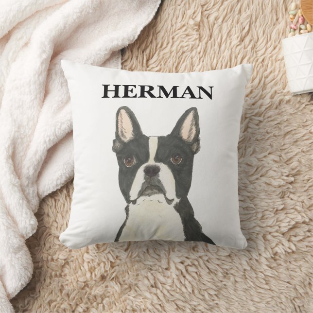 Almofada Boston Personalizada Terrier Reversible (Cobertor)