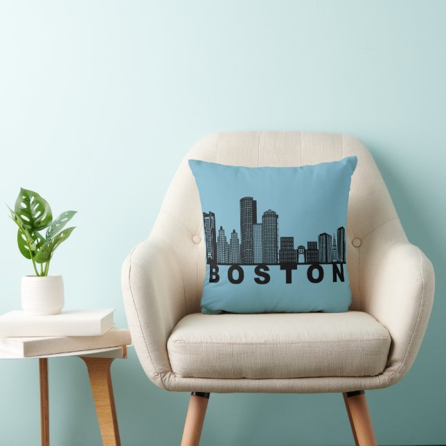 Almofada Boston Skyline Silhouette  (Cadeira)