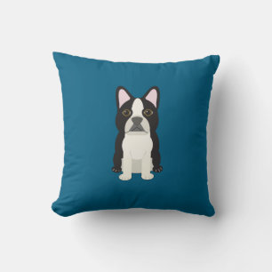 Almofada Boston Terrier azul