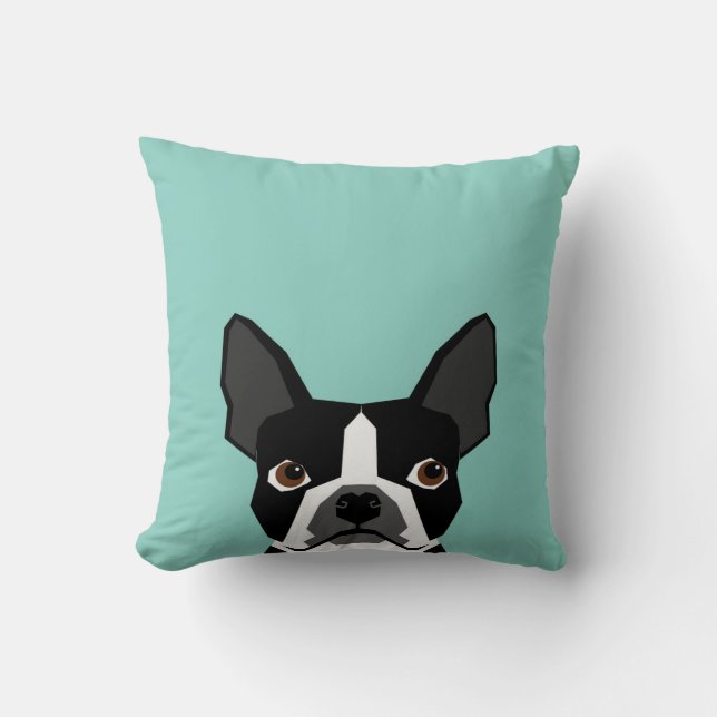 Almofada Boston Terrier - Ilustração de arte de animais de  (Frente)