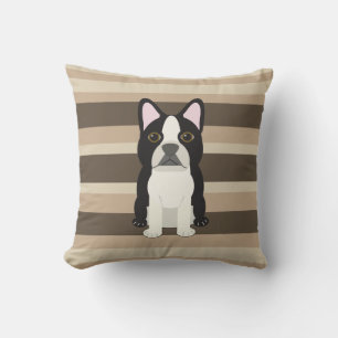 Almofada Boston Terrier Neutro listrado