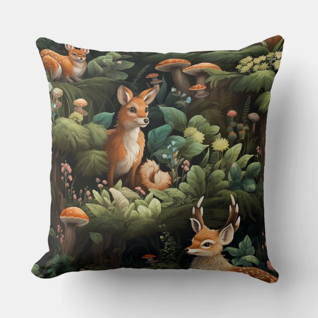 Almofada Botânica de Amigos da Floresta Selvagem (Frente)