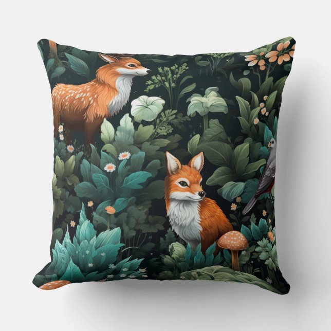 Almofada Botânica de Amigos da Floresta Selvagem (Frente)