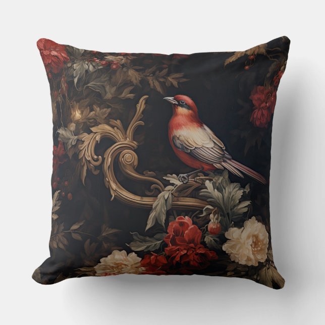 Almofada Botânica de Balé de Natal Sombreado (Frente)