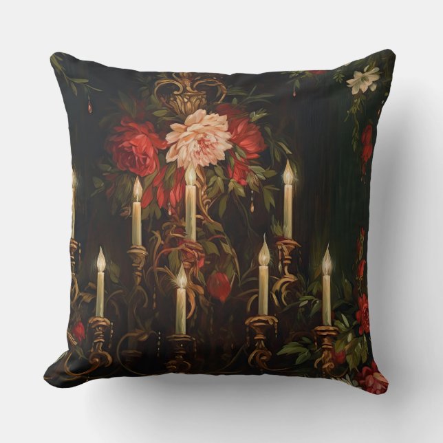 Almofada Botânica de Balé de Natal Sombreado (Frente)