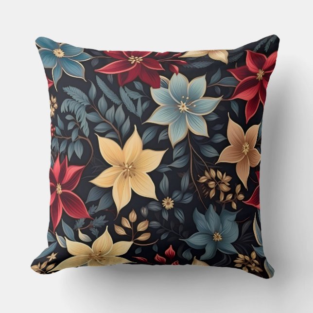 Almofada Botânica de Snowdrop Starry Blooms (Frente)