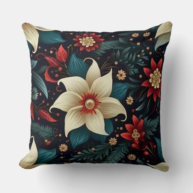 Almofada Botânica de Snowdrop Starry Blooms (Frente)