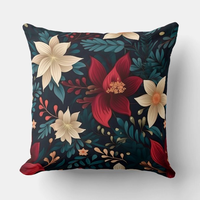 Almofada Botânica de Snowdrop Starry Blooms (Frente)