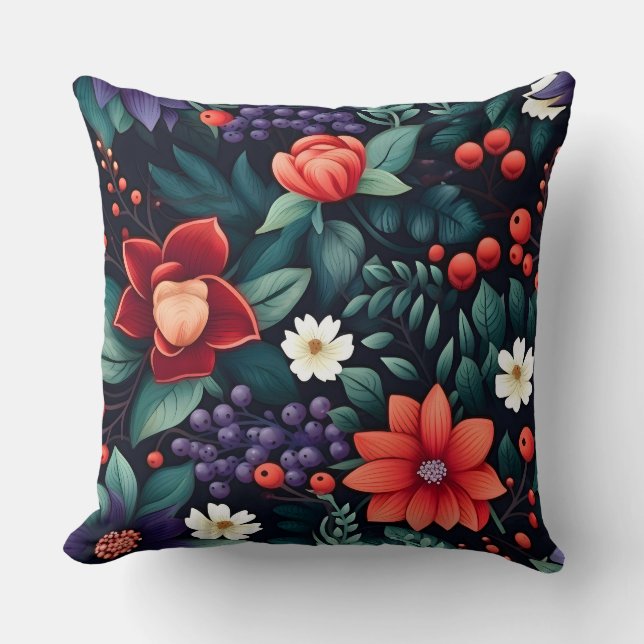 Almofada Botânica de Snowdrop Starry Blooms (Frente)