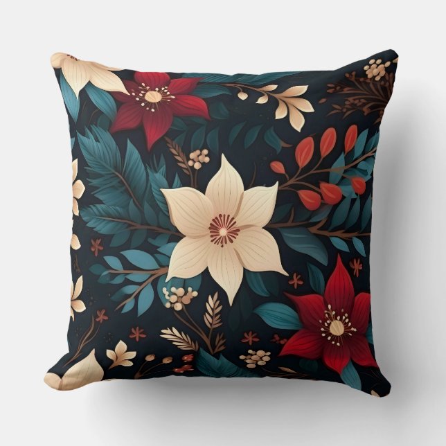 Almofada Botânica de Snowdrop Starry Blooms (Frente)