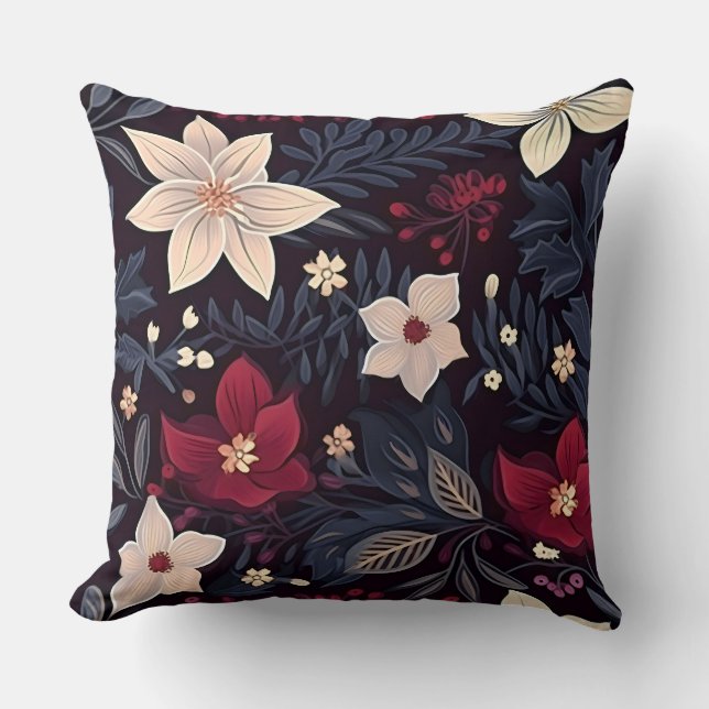 Almofada Botânica de Snowdrop Starry Blooms (Frente)