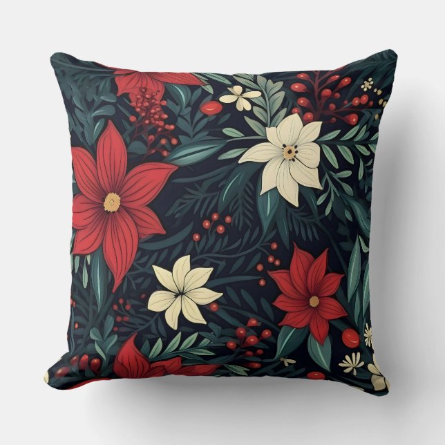 Almofada Botânica de Snowdrop Starry Blooms (Frente)