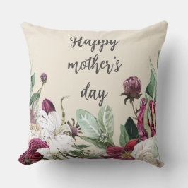 Almofada Botânica do dia de as mães com fundo rosa
