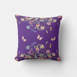 Almofada Botânica Floral Roxa