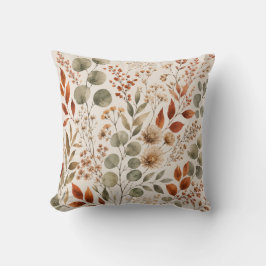 Almofada Botanical Autumn Floral Throw Pillow