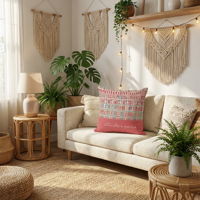 Almofada Botanical floral rustic boho pattern  (Criador carregado)