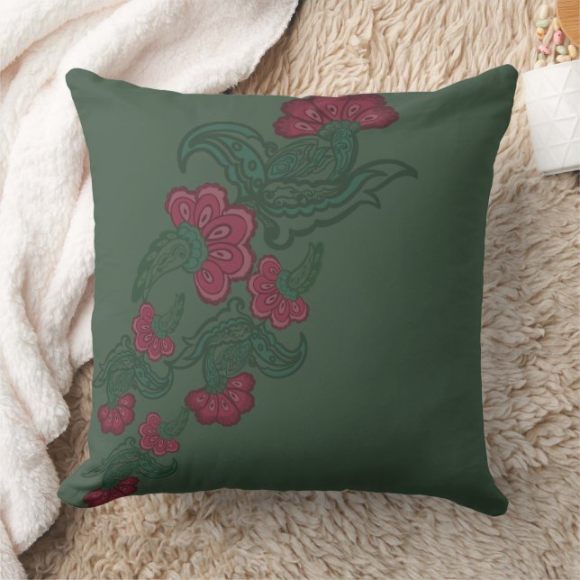 Almofada botanical green leaf pillow (Cobertor)