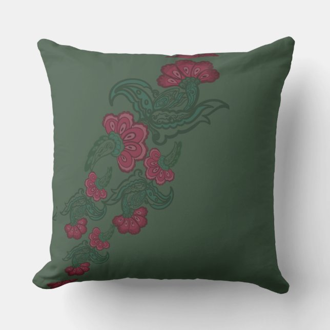 Almofada botanical green leaf pillow (Frente)
