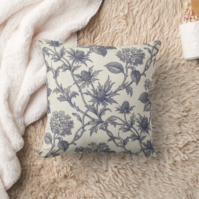 Almofada Botanical Toile | Hydrangea & Sea Holly (Cobertor)