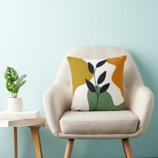 Almofada Botânico Boho Terrestre Abstrato Leaf Art Thor