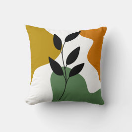 Almofada Botânico Boho Terrestre Abstrato Leaf Art Thor