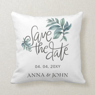 Almofada Botânico manuscrito Salvar a foto da data