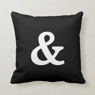Almofada Botão preto e branco moderno e (e sinal)