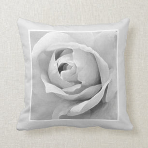 Almofada Botão quadro Monochrome do rosa branco