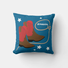 Almofada Botas & corda vermelhas de vaqueiro,