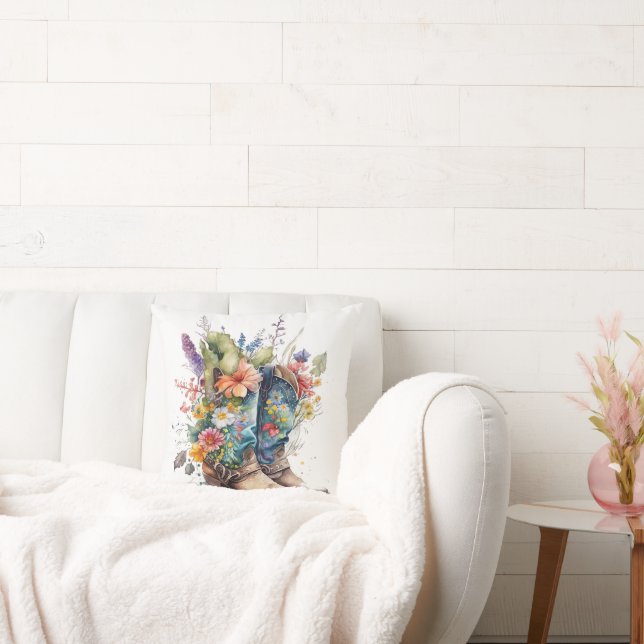 Almofada Botas e Flores Coloridas (Sofá)