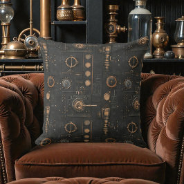 Almofada Botões e Engrenagens de Metal Steampunk Vitorianos