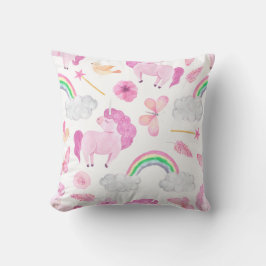 Almofada Botões Mágicos Rosa do Unicórnio Rainbows