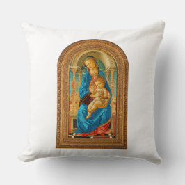 Almofada Botticelli (1445-1510) Madonna & Criança Enthroned