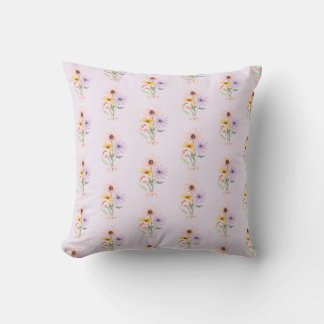 Almofada Bouquet floral aquarela feminino préppy
