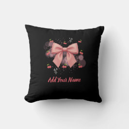 Almofada Bow and Cherries Throw Pillow