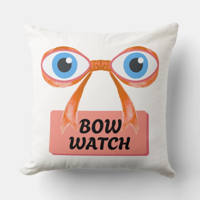 Almofada Bow Watch – Quirky Cartoon (Frente)